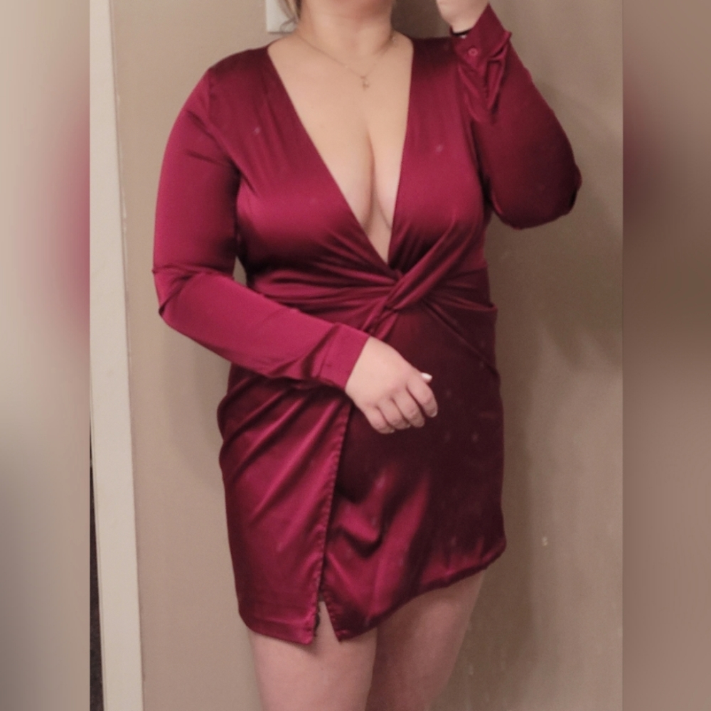 NWT Fashion Nova Plunge Neck Mini Dress